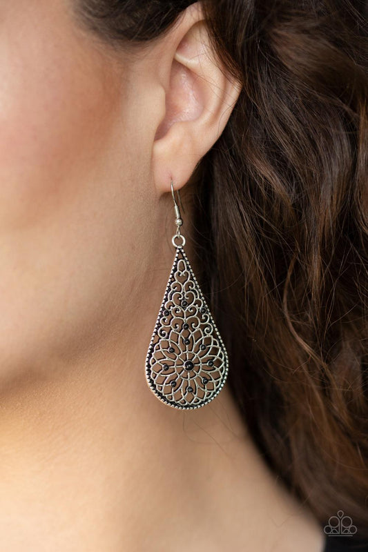 Paparazzi Accessories - Mandala Makeover - Black Earrings 