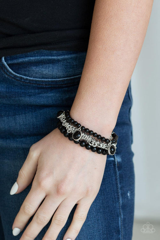 Paparazzi Accessories-Good Vibes Only - Black Bracelet
