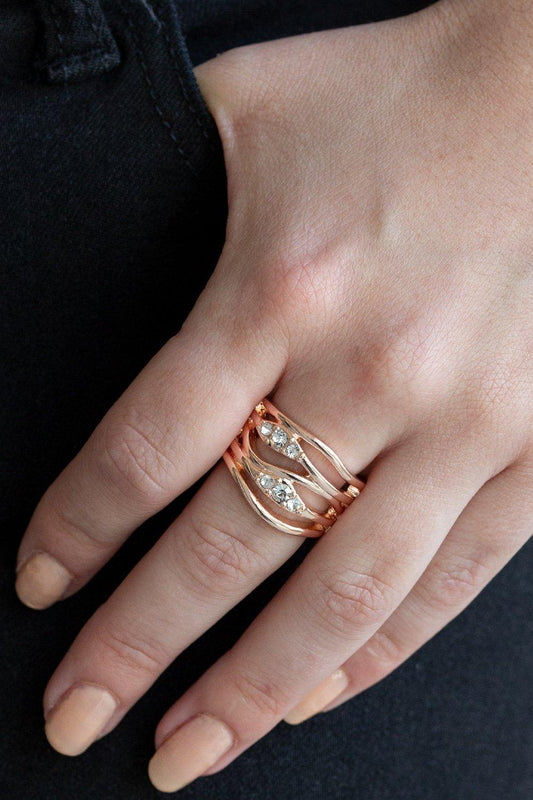 Paparazzi Accessories-Cash Dash - Rose Gold Ring