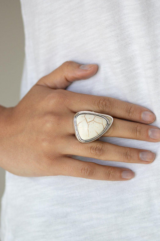 Paparazzi Accessories-Stone Scene - White Ring