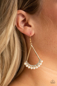 Paparazzi Accessories-Top to Bottom - Gold Earrings
