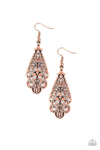 Paparazzi Accessories-Greenhouse Goddess - Copper Earrings
