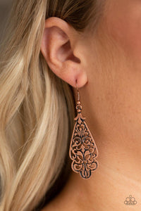 Paparazzi Accessories-Greenhouse Goddess - Copper Earrings