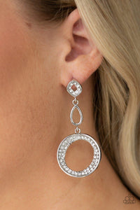 Paparazzi Accessories-On The Glamour Scene - White Earrings