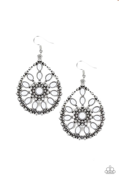 Paparazzi Accessories-Free To Roam - White Earrings