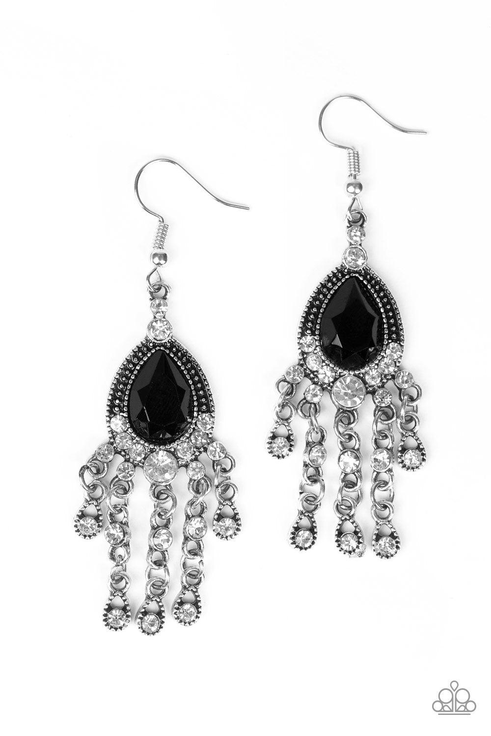 Paparazzi Accessories-Bling Bliss - Black Earrings