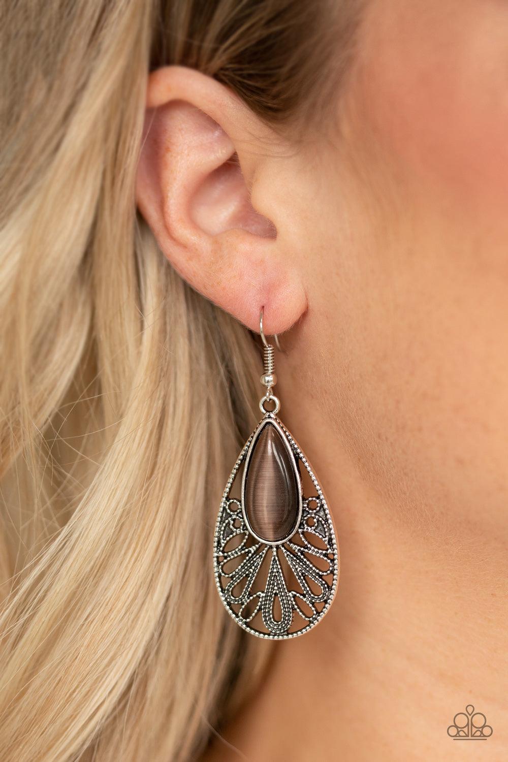 Paparazzi Accessories-Glowing Tranquility - Brown Earrings