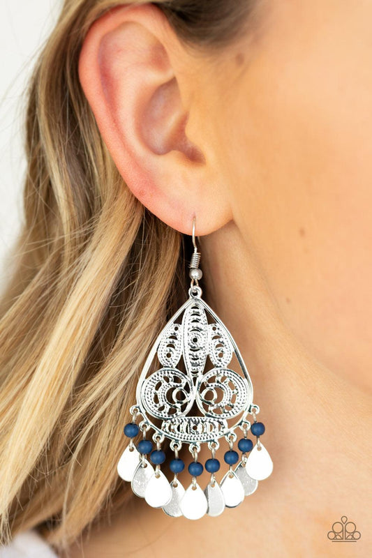 Paparazzi Accessories-Mermaid Mojito - Blue Earrings