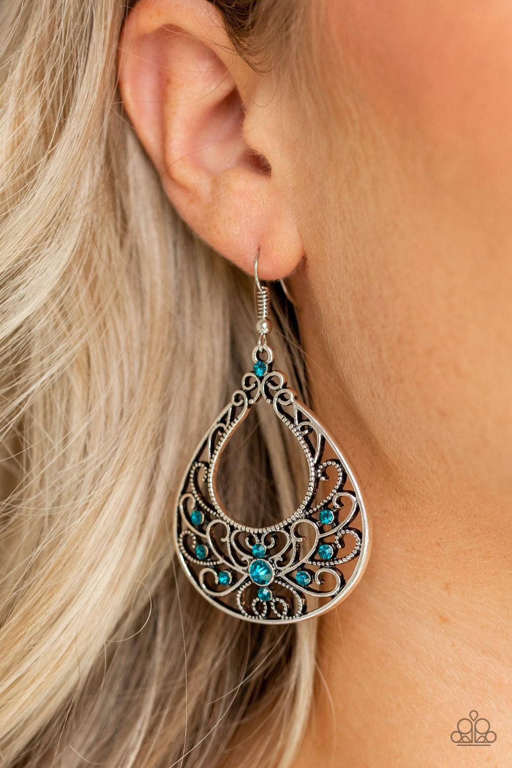 Paparazzi Accessories-Vine Shine - Blue Earrings