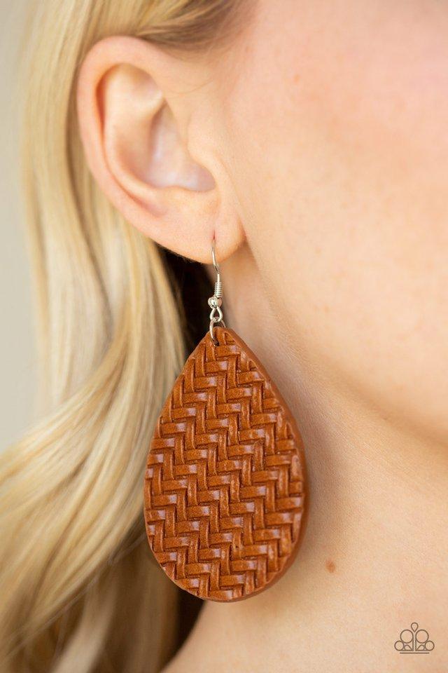 Teardrop Trend Brown Earrings - Jewelry by Bretta