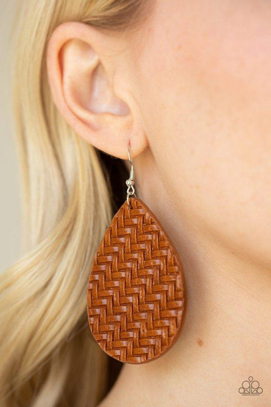 Teardrop Trend Brown Earrings - Jewelry by Bretta