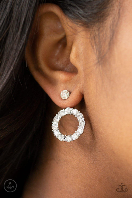 Diamond Halo White Earrings- Jewelry by Bretta