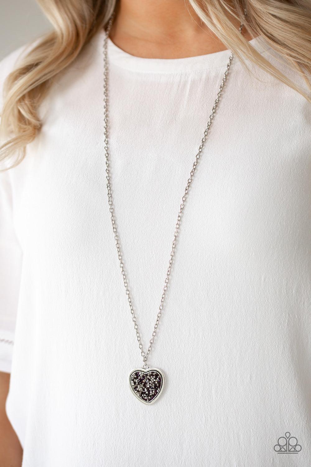Paparazzi Accessories-Heart of SPARKLE - Purple Necklace
