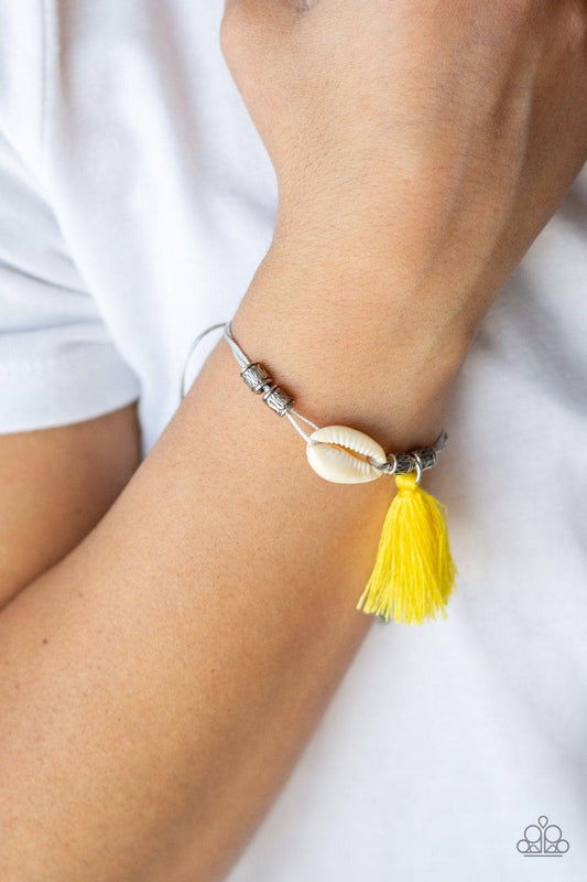 Paparazzi Accessories-SEA If I Care - Yellow Bracelet