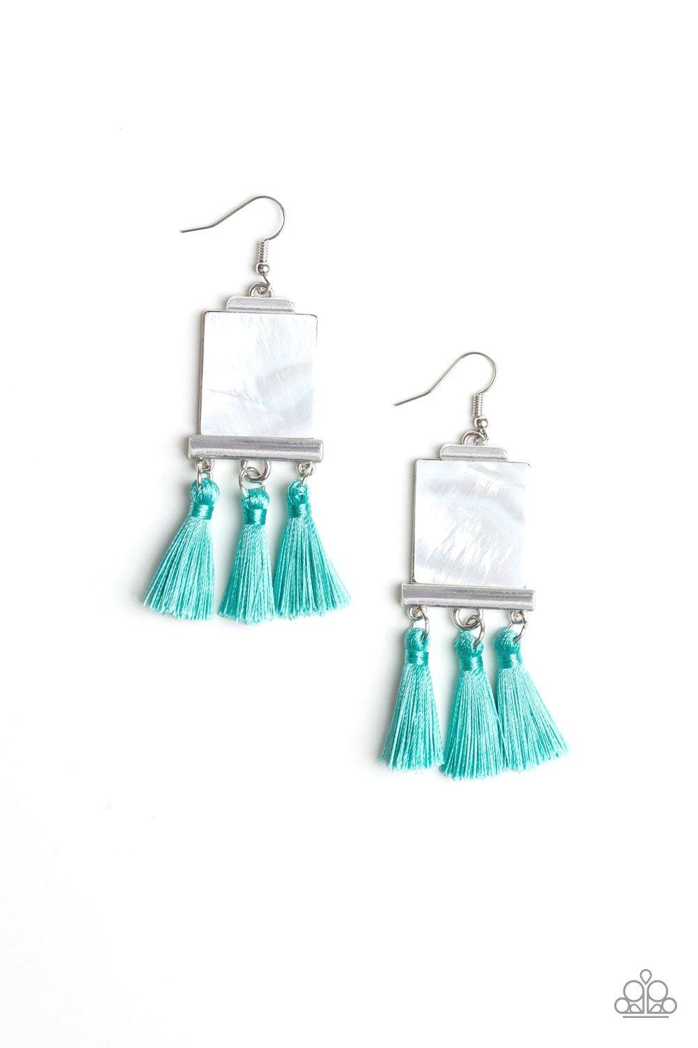 Paparazzi Accessories-Tassel Retreat - Blue Earrings