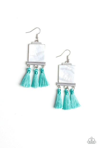 Paparazzi Accessories-Tassel Retreat - Blue Earrings