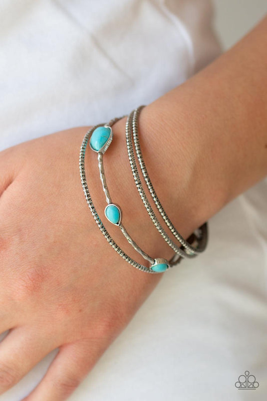 Paparazzi Accessories-Sandstone Storm - Blue Bracelets