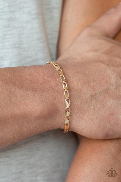 Paparazzi Accessories-K.O. - Gold Urban Bracele - jewelrybybretta