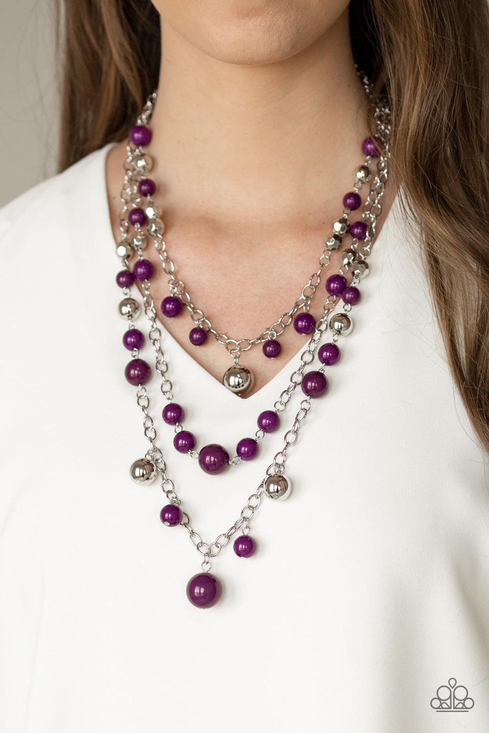 Paparazzi Accessories-The Partygoer - Purple Necklace