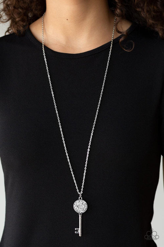 Paparazzi Accessories-Key Keepsake - White Necklace