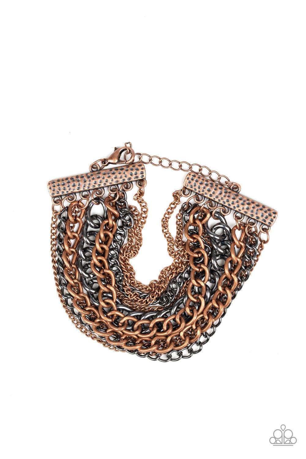 Paparazzi Accessories-Metallic Horizon - Copper Bracelet