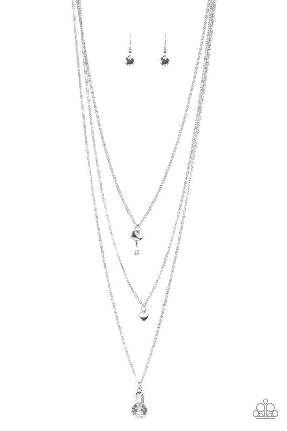 Paparazzi Accessories-Secret Heart - Silver Necklace