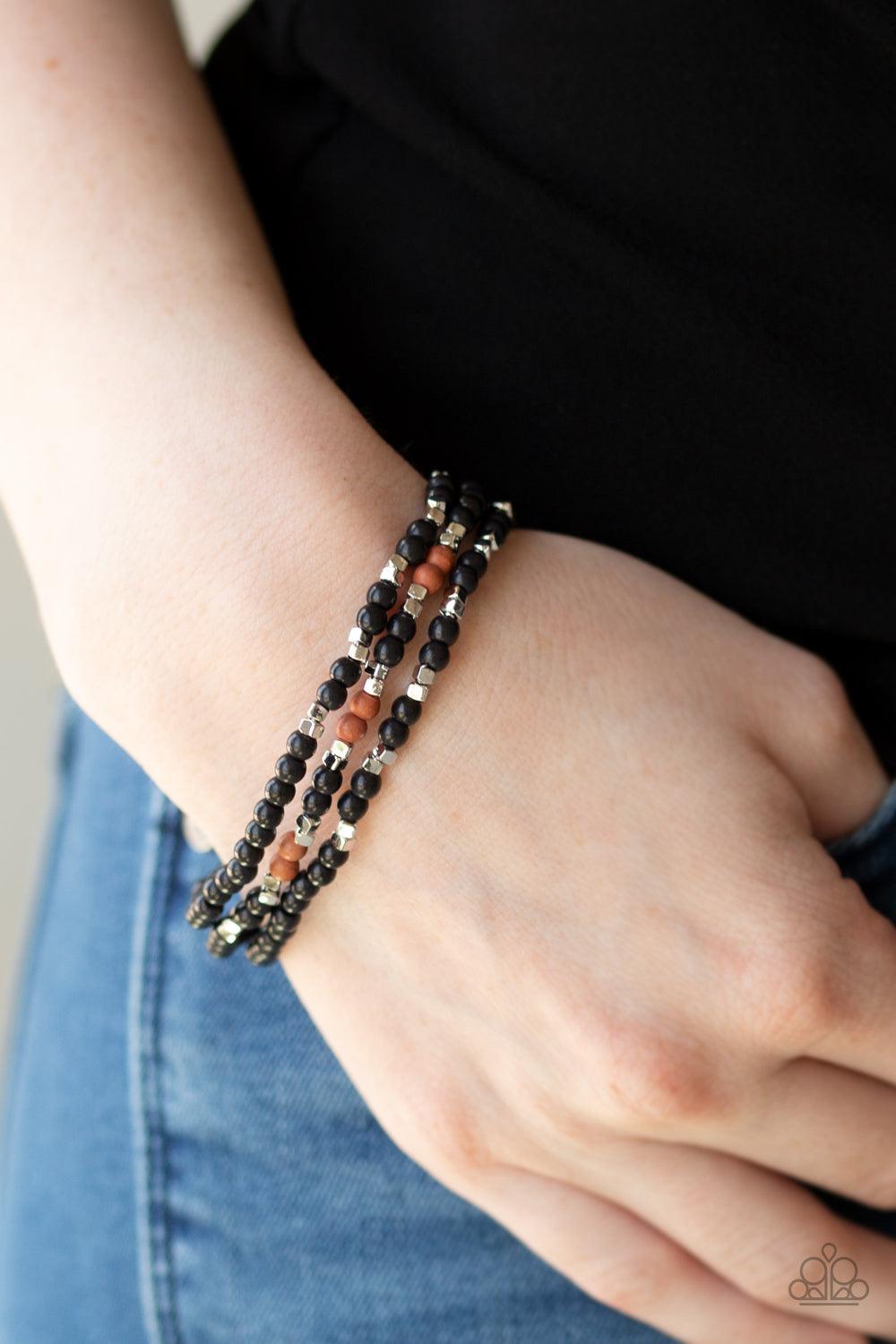 Paparazzi Accessories-Santa Fe Flavor - Black Stretch Bracelets