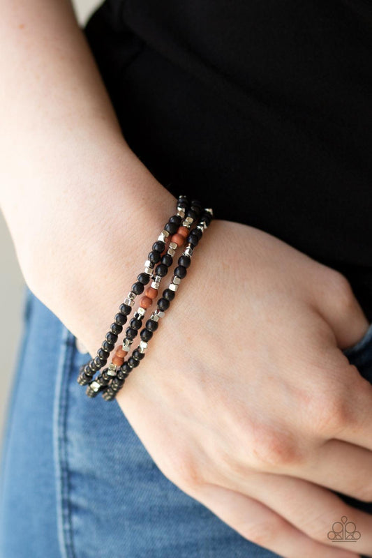 Paparazzi Accessories-Santa Fe Flavor - Black Stretch Bracelets