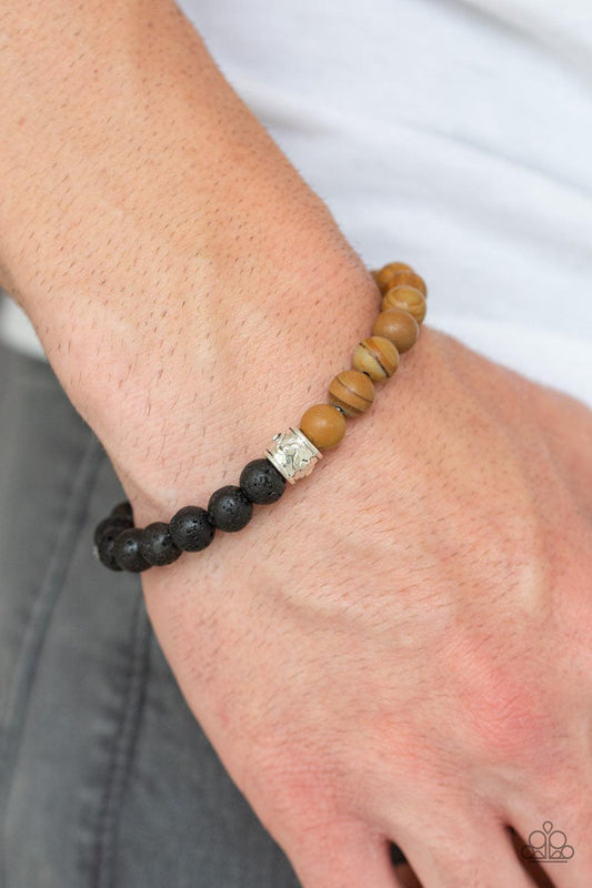 Paparazzi Accessories-Tuned In - Brown Bracelet