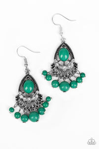 Paparazzi Accessories-Floating On HEIR - Green Earrings
