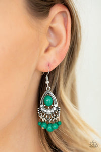 Paparazzi Accessories-Floating On HEIR - Green Earrings