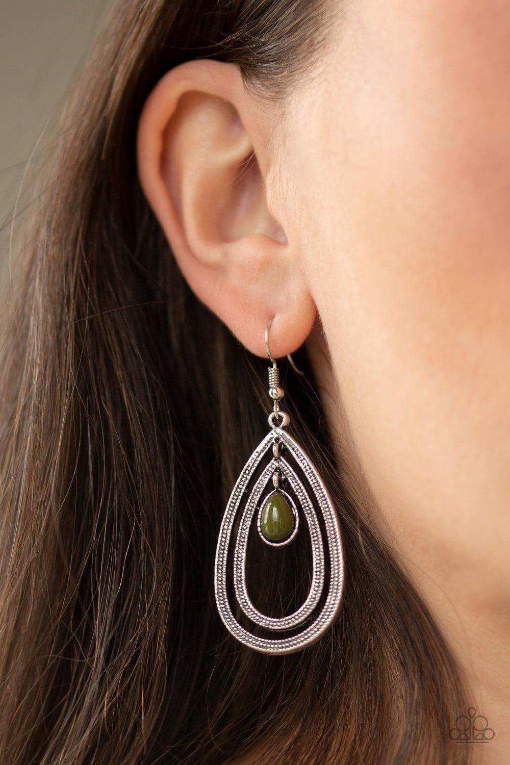 Paparazzi Accessories-Drops of Color - Green Earrings