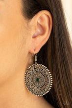 Paparazzi Accessories-Wheel and Grace- Green Earrings