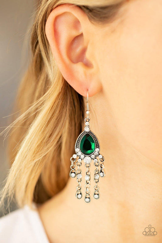 Bling Bliss Green Earrings - Jewelry by Bretta