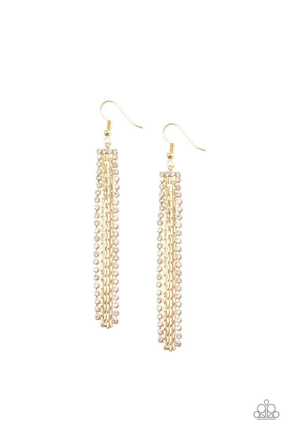 Paparazzi Accessories-Starlit Tassels - Gold Earrings