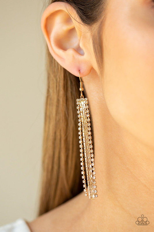 Paparazzi Accessories-Starlit Tassels - Gold Earrings