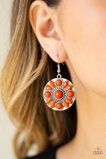 Paparazzi Accessories- Petal Paradise - Orange Earrings