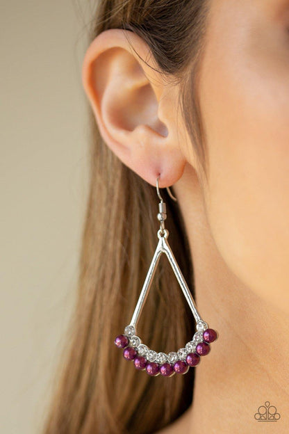 Paparazzi Accessories-Top to Bottom - Purple Earrings