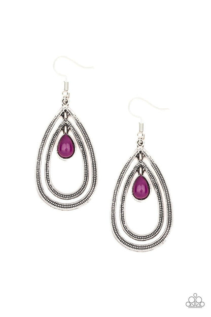 Paparazzi Accessories-Drops of Color - Purple Earrings