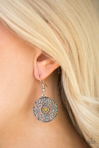 Paparazzi Accessories-Rochester Royale - Yellow Earrings