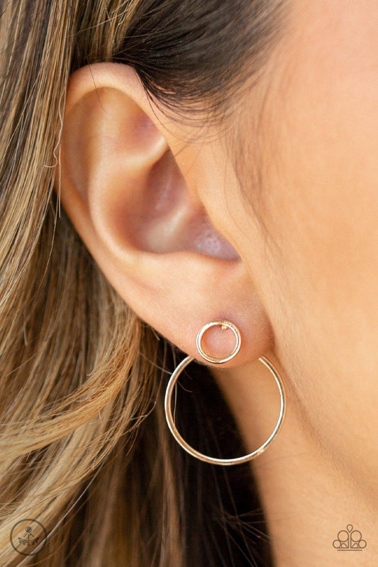 Paparazzi Accessories-Spin Cycle - Rose Gold Earrings