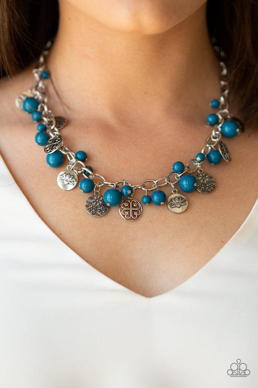 Paparazzi Accessories-Guru Garden Blue Necklace