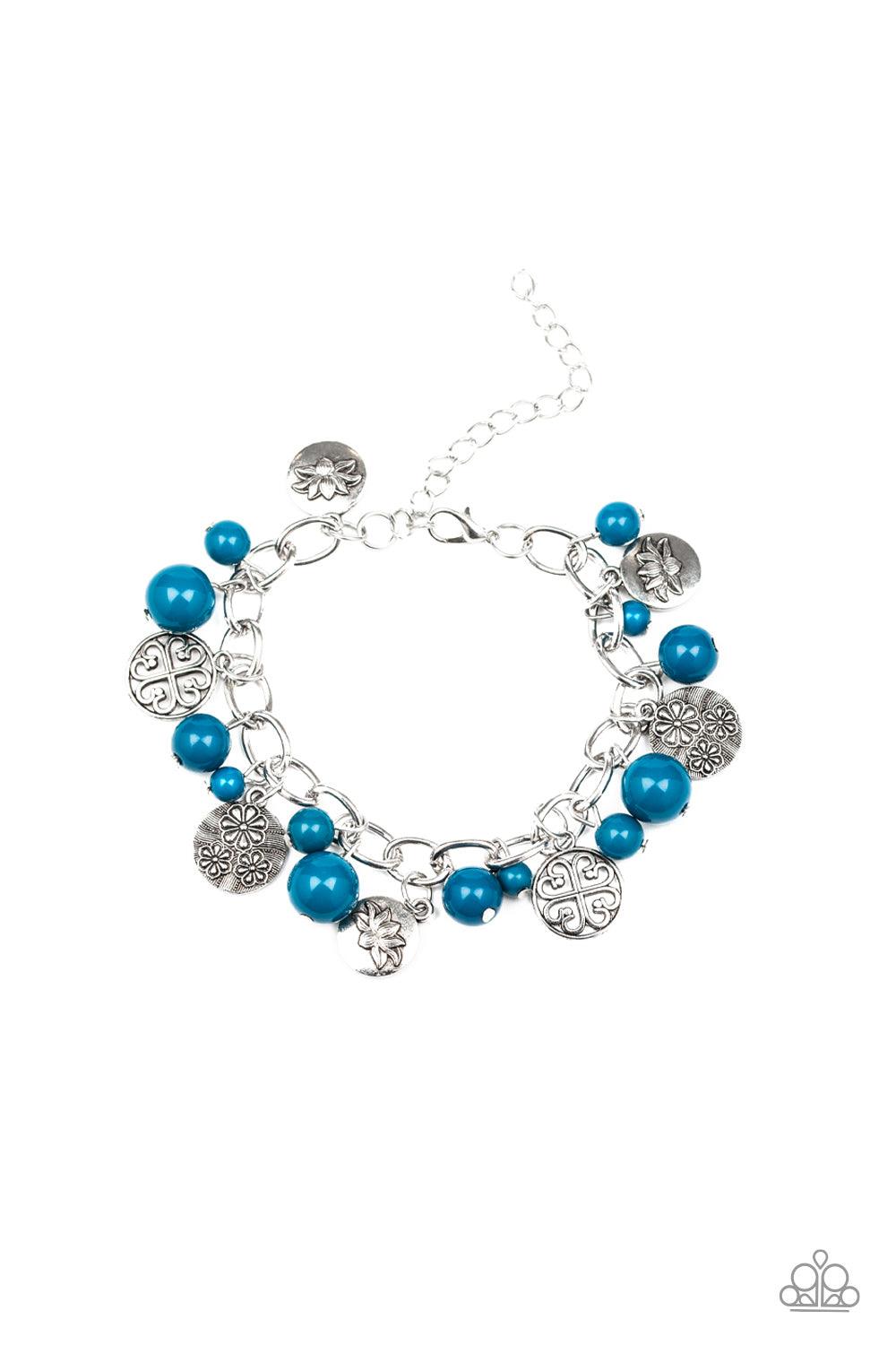 Paparazzi Accessories- Lotus Lagoon Blue Bracelet 
