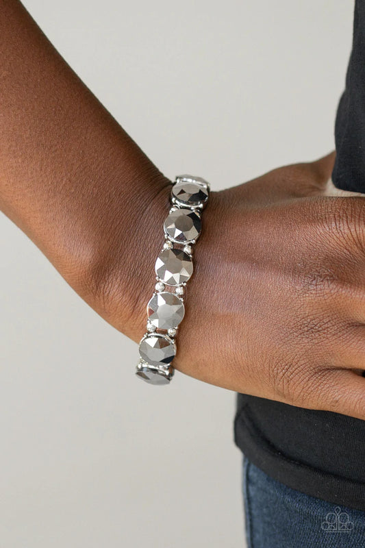 Glitzy Glamorous Silver Bracelet - Jewelry by Bretta