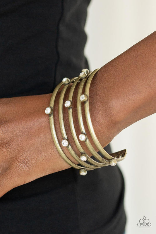 Paparazzi Accessories-Sugarlicious Sparkle - Brass Cuff Bracelet