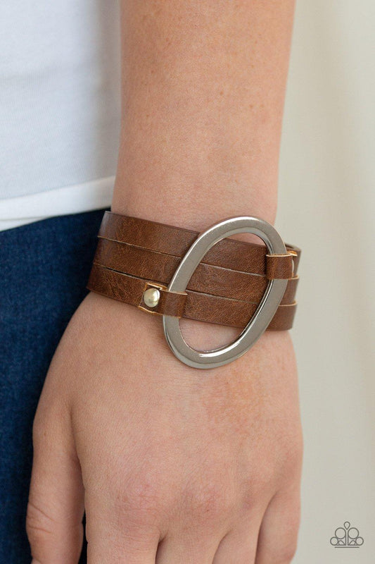 Paparazzi Accessories-Cowgirl Cavalier - Brown Bracelet