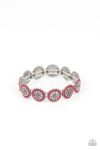  Paparazzi Accessories-Bohemian Flowerbed - Pink Bracelet