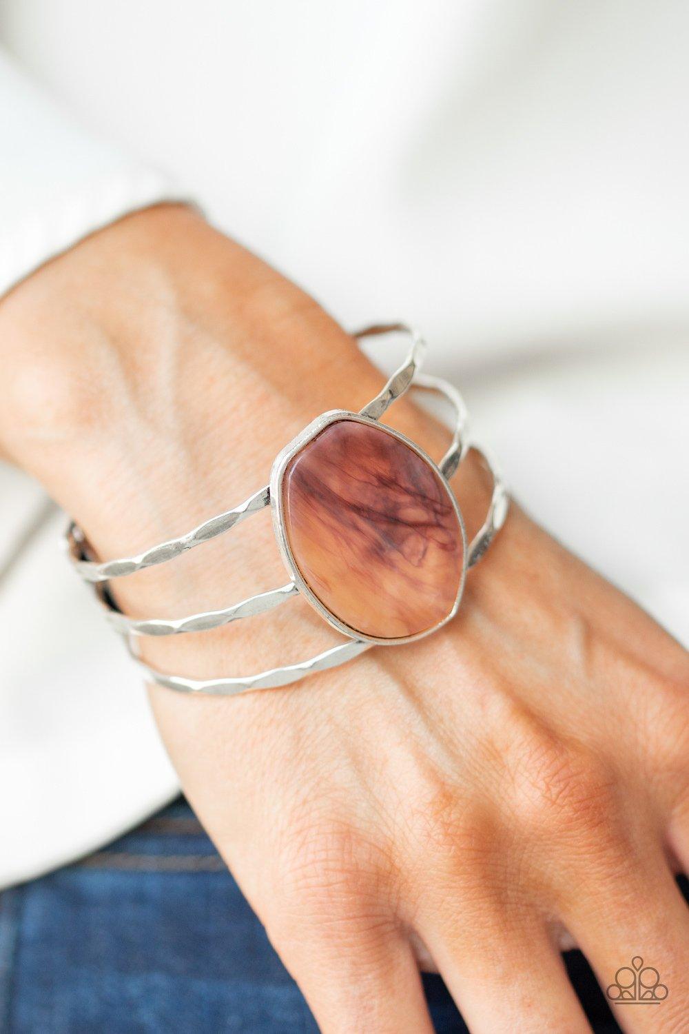 Paparazzi Accessories-Canyon Dream - Brown Cuff Bracelet