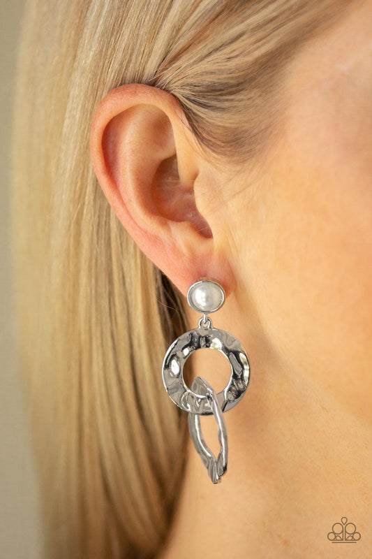 Paparazzi Accessories-On Scene - White Earrings