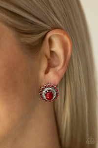 Paparazzi Accessories-Floral Flamboyance - Red Earrings